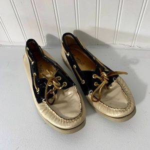 Sperry, Champagne & Black Patent Leather, 6
